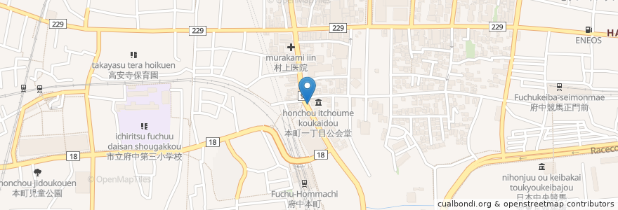 Mapa de ubicacion de 府中砂場 en Япония, Токио, Футю.