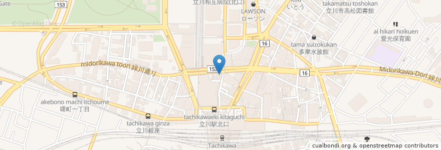 Mapa de ubicacion de てんや en Япония, Токио, Татикава.