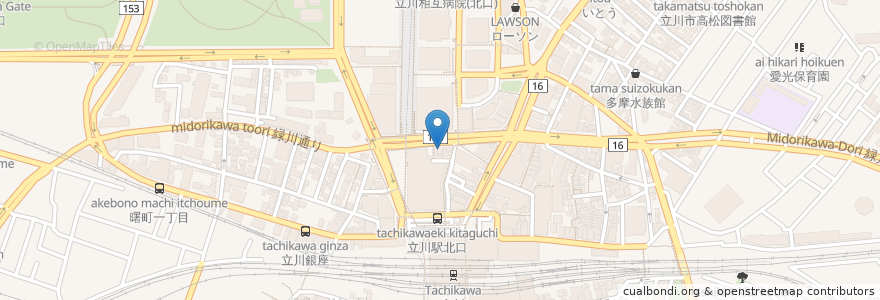 Mapa de ubicacion de まぐろ市場 en Japan, Tokio, 立川市.