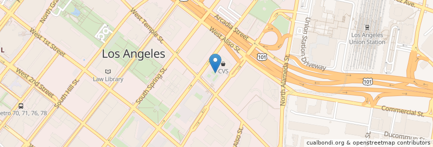 Mapa de ubicacion de Los Angeles Mall en アメリカ合衆国, カリフォルニア州, Los Angeles County, ロサンゼルス.
