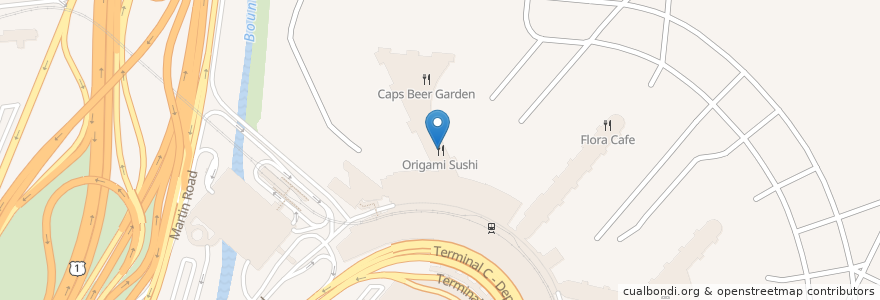 Mapa de ubicacion de Origami Sushi en Amerika Birleşik Devletleri, New Jersey, Essex County, Newark.