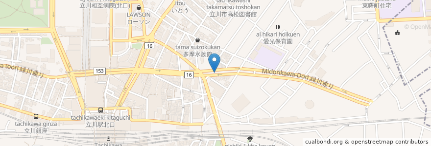 Mapa de ubicacion de タイムズ en Japon, Tokyo, 立川市.