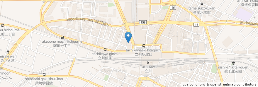 Mapa de ubicacion de サイゼリヤ en Япония, Токио, Татикава.