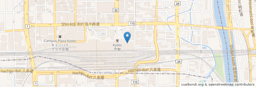 Mapa de ubicacion de 京やさい料理 接方来 京都駅ビル店 en Japon, Préfecture De Kyoto, 京都市, 下京区.