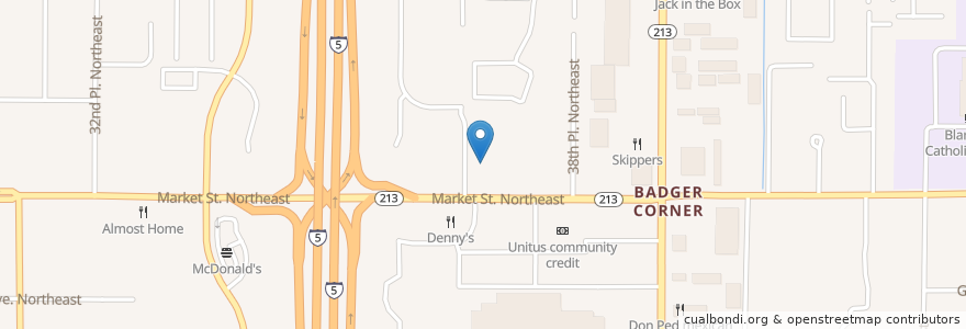 Mapa de ubicacion de Market Street Church of Christ en 美利坚合众国/美利堅合眾國, 俄勒冈州/俄勒岡州, Marion County, Salem.