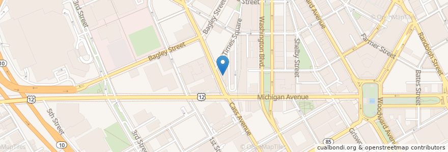 Mapa de ubicacion de Detroit Police en United States, Michigan, Detroit.