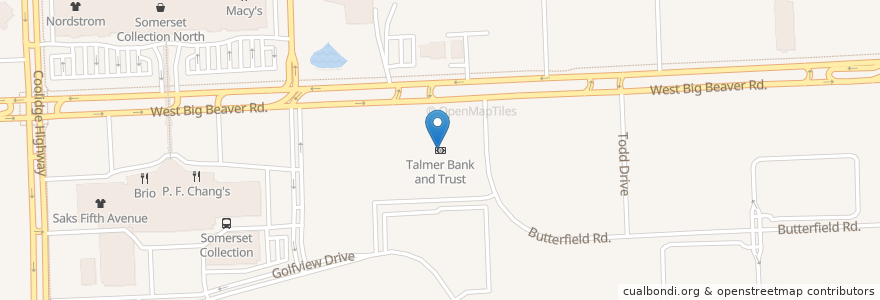 Mapa de ubicacion de Talmer Bank and Trust en Verenigde Staten, Michigan, Oakland County, Troy.