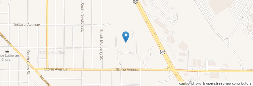 Mapa de ubicacion de Spalding Park Elementary School en Vereinigte Staaten Von Amerika, Iowa, Woodbury County, Sioux City.