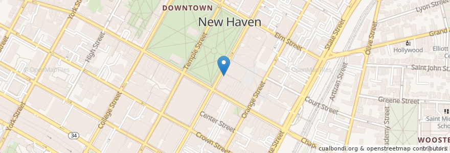 Mapa de ubicacion de Roly Poly en United States, Connecticut, New Haven County, New Haven.