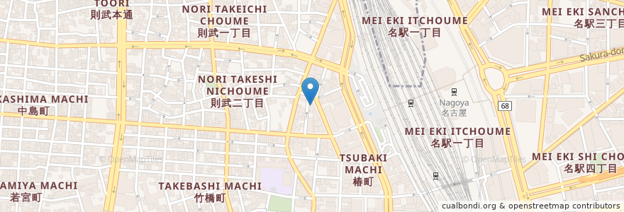 Mapa de ubicacion de 亜熱帯 en Japon, Préfecture D'Aichi, 名古屋市, 中村区.