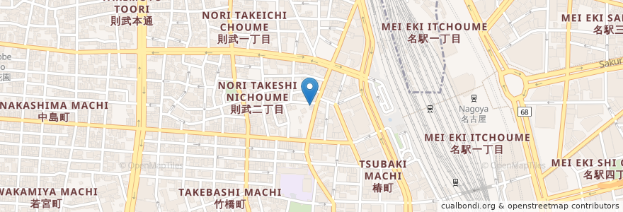 Mapa de ubicacion de 久乃家寿司 en Japan, Präfektur Aichi, 名古屋市, 中村区.