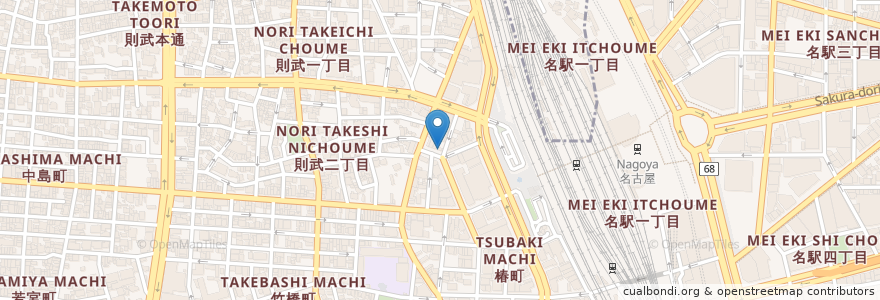 Mapa de ubicacion de 名古屋味 en 日本, 愛知県, 名古屋市, 中村区.