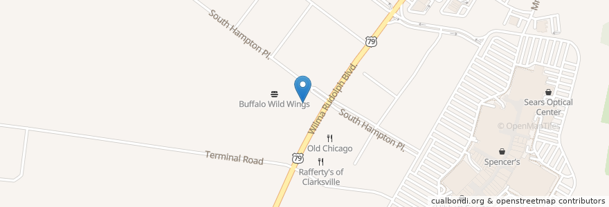 Mapa de ubicacion de Starbucks en 미국, 테네시, Montgomery County, Clarksville.