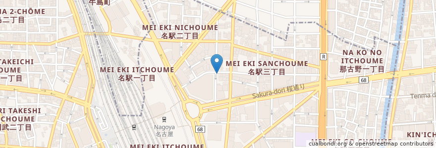Mapa de ubicacion de Pシステム en Giappone, Prefettura Di Aichi, 名古屋市, 中村区.