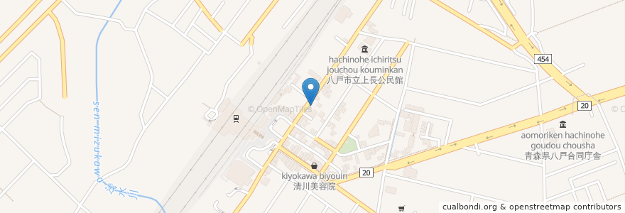 Mapa de ubicacion de 天竜 (Tenryu) en Japão, 青森県, 八戸市.