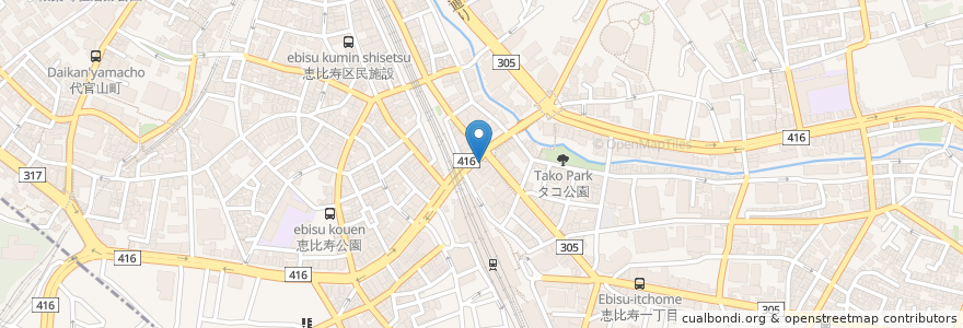 Mapa de ubicacion de サンマルクカフェ en Giappone, Tokyo, Shibuya, 渋谷区.
