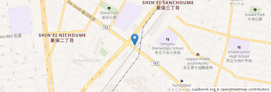 Mapa de ubicacion de 菊里時間貸駐車場 en Japón, Prefectura De Aichi, Nagoya, Barrio Naka.