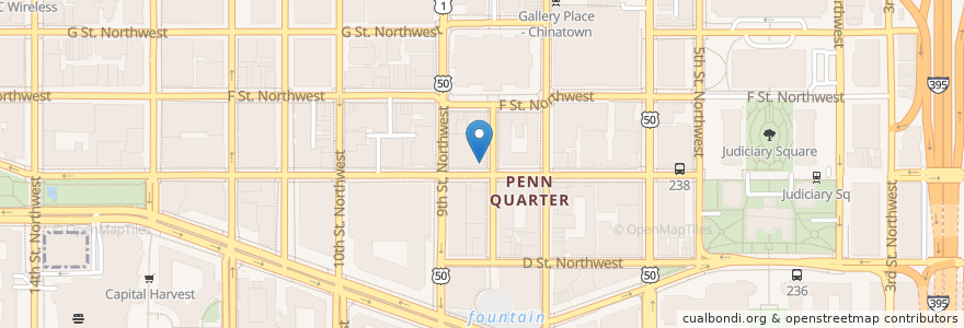 Mapa de ubicacion de Penn Social en 미국, 워싱턴 D.C., 워싱턴.