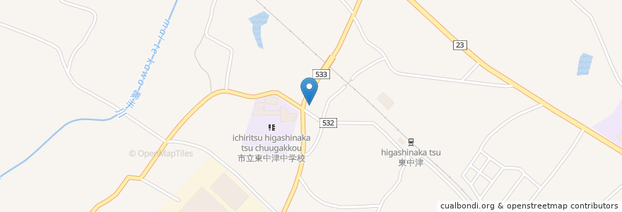 Mapa de ubicacion de とよからあげ en Япония, Оита, 中津市.