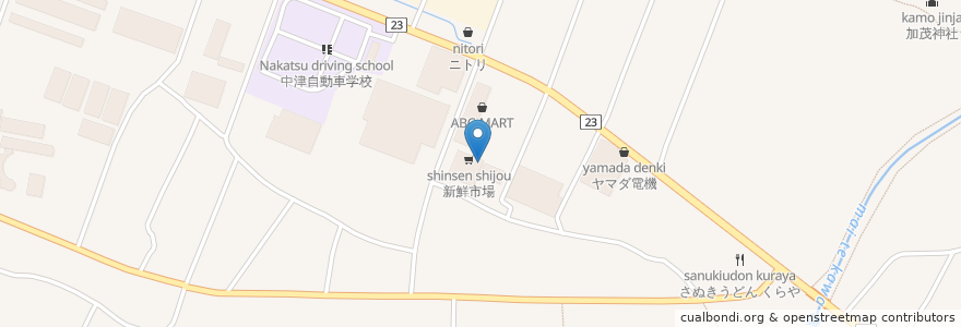 Mapa de ubicacion de 薄皮たい焼き たい夢 en 日本, 大分県, 中津市.