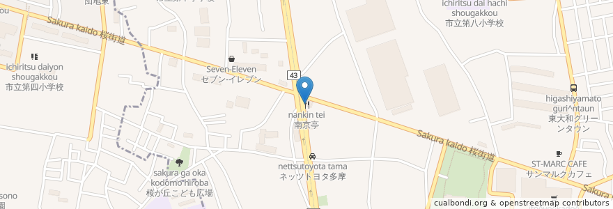 Mapa de ubicacion de 南京亭 en 일본, 도쿄도.