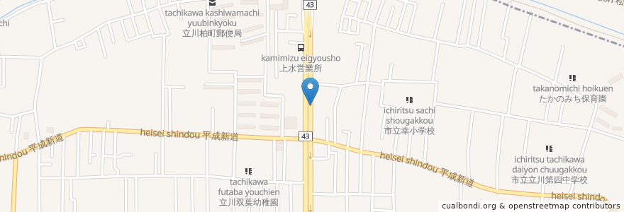 Mapa de ubicacion de 個別指導スクールIE en Japan, Tokyo, Tachikawa.