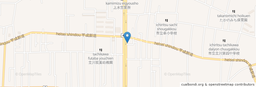 Mapa de ubicacion de こぶし会館 en Japan, Tokyo, Tachikawa.