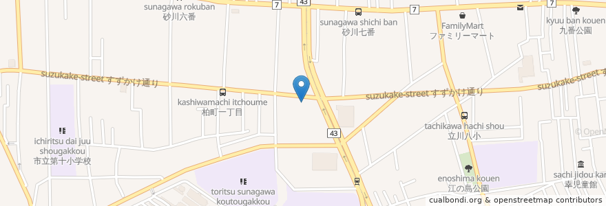 Mapa de ubicacion de デニーズ en 日本, 東京都, 立川市.