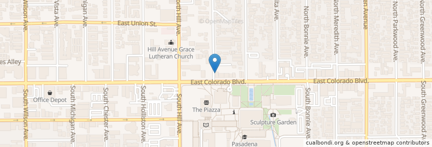 Mapa de ubicacion de Sandwich Story en Stati Uniti D'America, California, Los Angeles County, Pasadena.