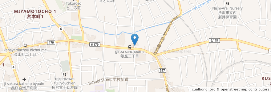 Mapa de ubicacion de 御幸接骨院 en 日本, 埼玉県, 所沢市.