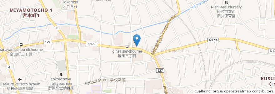 Mapa de ubicacion de 一心堂薬局 en ژاپن, 埼玉県, 所沢市.