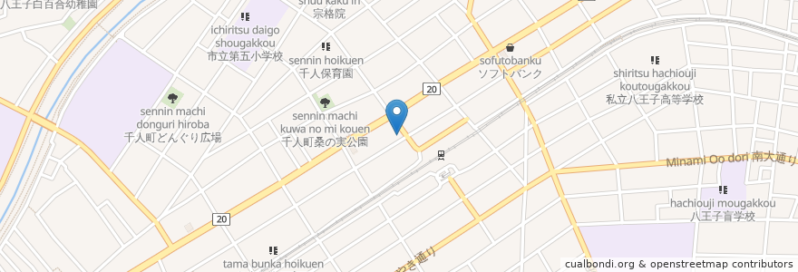 Mapa de ubicacion de 日高屋 en Japonya, 東京都, 八王子市.