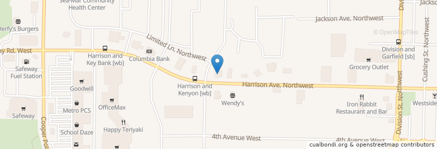Mapa de ubicacion de Anchor Bank en Amerika Syarikat, Washington, Thurston County, Olympia.
