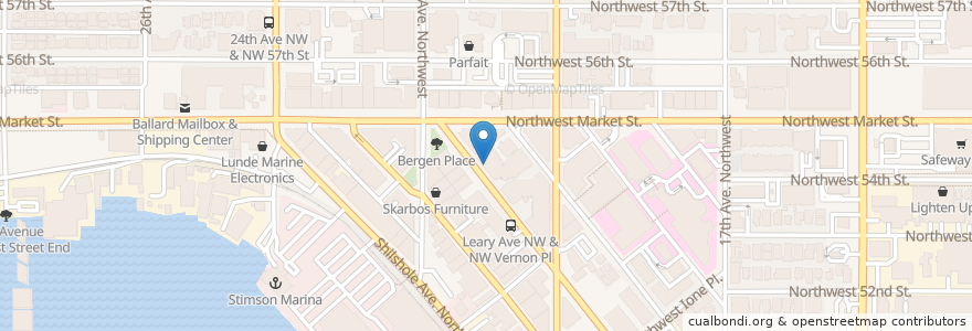 Mapa de ubicacion de Ballard Family Dentistry en Stati Uniti D'America, Washington, King County, Seattle.