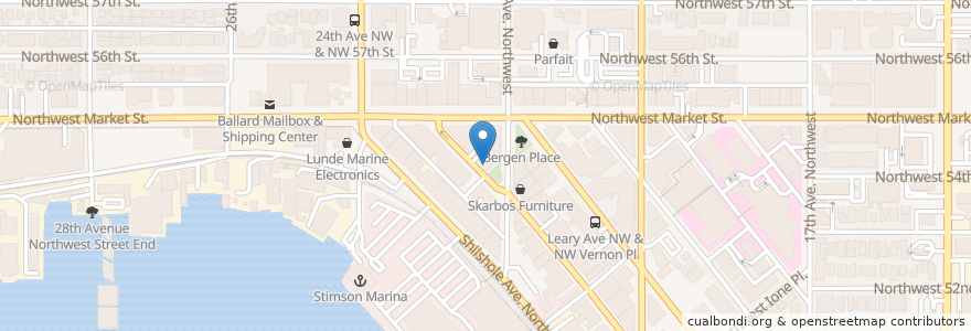 Mapa de ubicacion de Ballard Annex Oyster House en Соединённые Штаты Америки, Вашингтон, King County, Seattle.
