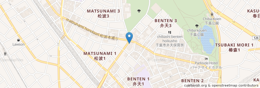 Mapa de ubicacion de マツモトキヨシ en 日本, 千葉県, 千葉市, 中央区.