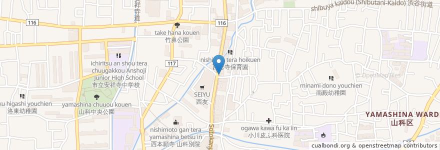 Mapa de ubicacion de 安井クリニック en Japon, Préfecture De Kyoto, 京都市, 山科区.
