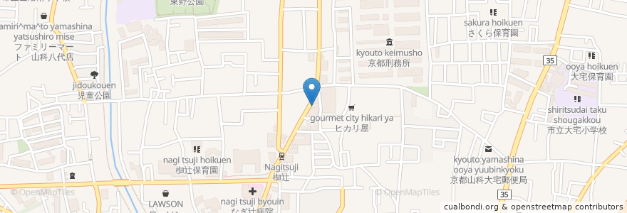 Mapa de ubicacion de 鳥貴族 en Japan, Präfektur Kyōto, 京都市, 山科区.