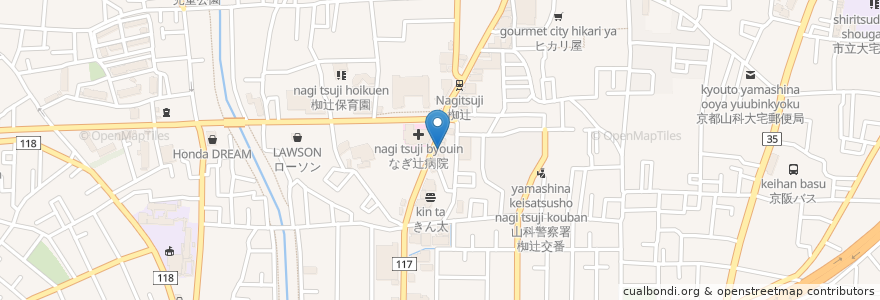 Mapa de ubicacion de 前川歯科医院 en Japón, Prefectura De Kioto, Kioto, 山科区.