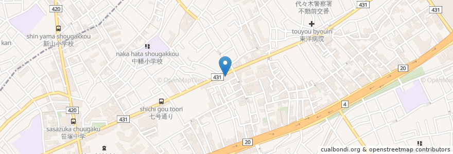 Mapa de ubicacion de ほっともっと en Japan, 東京都, 渋谷区.