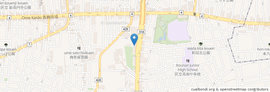 Mapa de ubicacion de ホープ軒 en Japon, Tokyo, 杉並区.