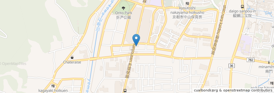 Mapa de ubicacion de 洛和デイサービスセンター醍醐駅前 en Japan, Kyoto Prefecture, Kyoto, Fushimi Ward.