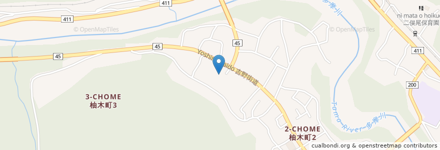 Mapa de ubicacion de 青梅柚木苑地便所 en Япония, Токио, Омэ.