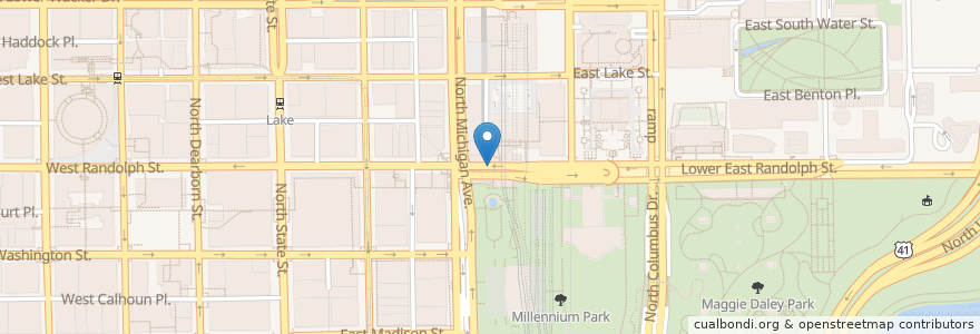 Mapa de ubicacion de Starbucks en Amerika Syarikat, Illinois, Chicago.