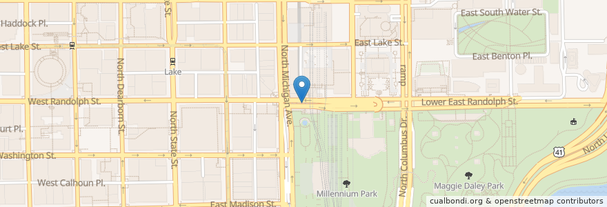Mapa de ubicacion de Millennium Dogs en Vereinigte Staaten Von Amerika, Illinois, Chicago.