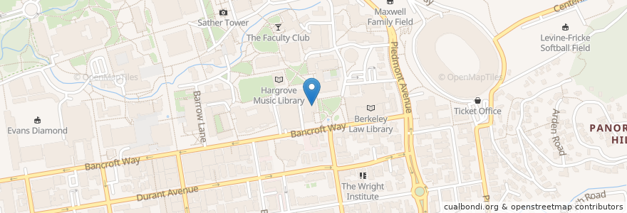 Mapa de ubicacion de Anthropology Library en Estados Unidos Da América, Califórnia, Condado De Alameda, Berkeley.