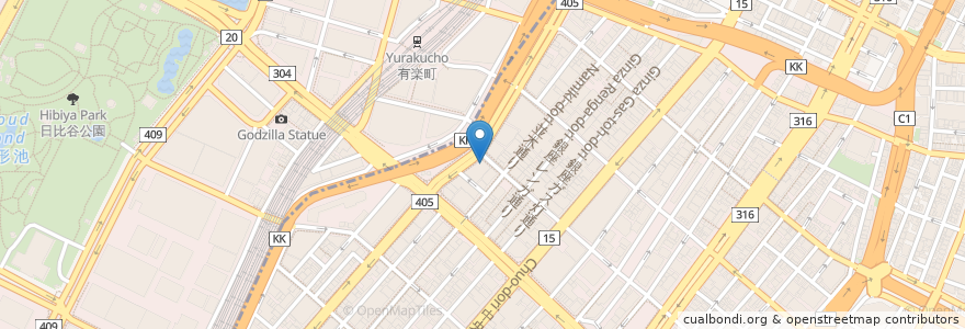 Mapa de ubicacion de 銀座教会 en اليابان, 東京都.