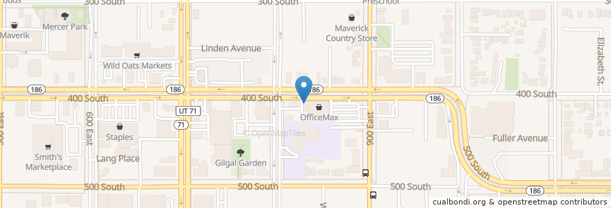 Mapa de ubicacion de Salt Lake Roasting Company en 美利坚合众国/美利堅合眾國, 犹他州 / 猶他州, Salt Lake County, Salt Lake City.
