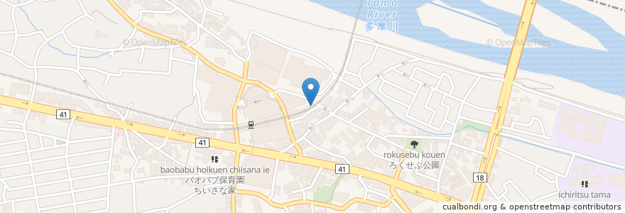 Mapa de ubicacion de ウラニワ en Giappone, Tokyo, 多摩市.