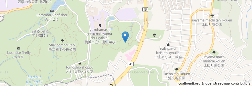 Mapa de ubicacion de 休憩所 en اليابان, كاناغاوا, 横浜市, 緑区.